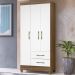 Guarda Roupa Solteiro 3 Portas 9510 Naturale Branco Moval
