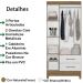 Guarda Roupa Solteiro 3 Portas 9510 Naturale Branco Moval