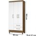 Guarda Roupa Solteiro 3 Portas 9510 Naturale Branco Moval