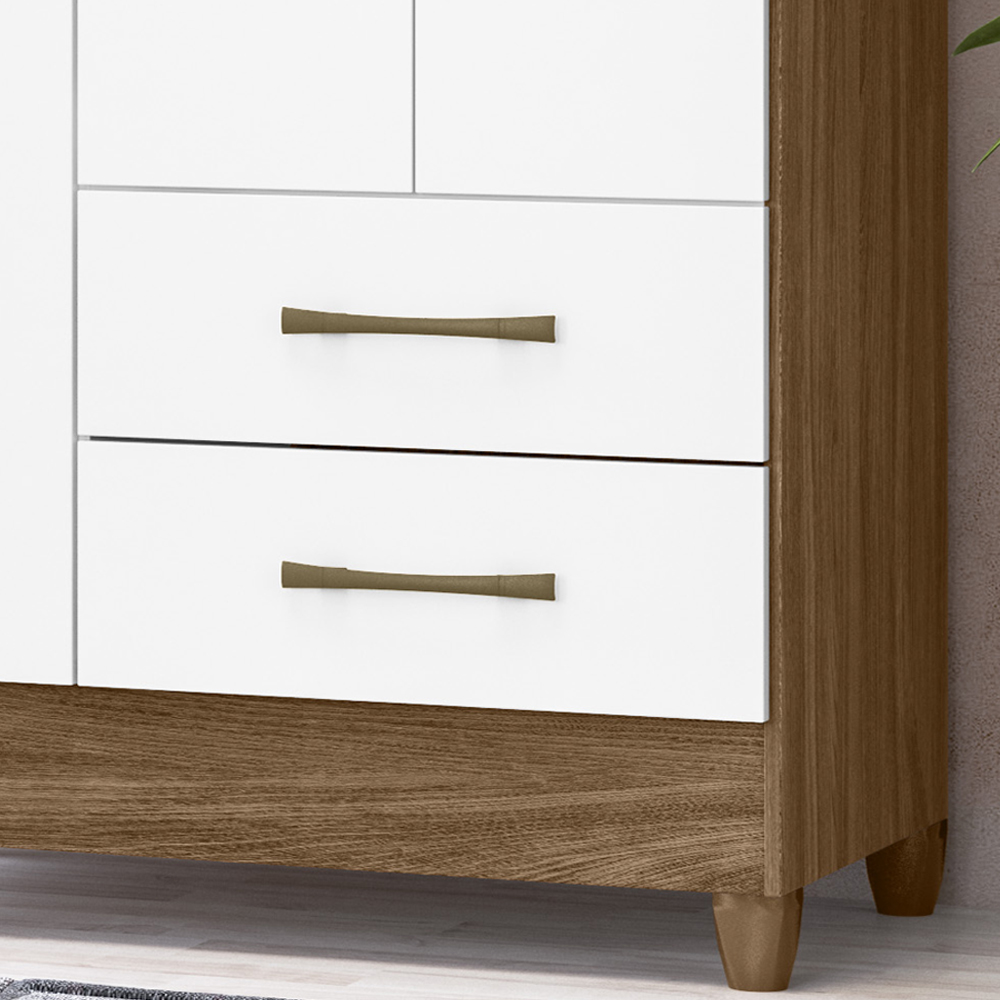 Guarda Roupa Solteiro 3 Portas 9510 Naturale Branco Moval