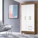 Guarda Roupa Solteiro 3 Portas 9510 Naturale Branco Moval