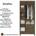 Guarda Roupa Solteiro 3 Portas 9513 Castanho Wood Moval