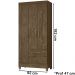 Guarda Roupa Solteiro 3 Portas 9513 Castanho Wood Moval