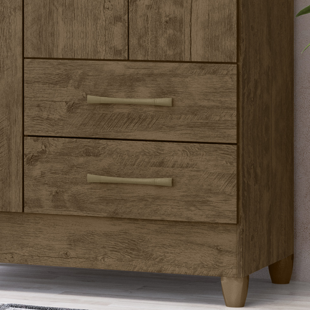Guarda Roupa Solteiro 3 Portas 9513 Castanho Wood Moval