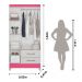 Guarda Roupa Solteiro 3 portas 2 gavetas Branco / Rosa Flex Lima - Moval