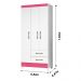 Guarda Roupa Solteiro 3 portas 2 gavetas Lima - Branco / Rosa Flex