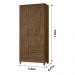 Guarda Roupa Solteiro 3 portas 2 gavetas Lima - Castanho Wood