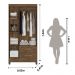 Guarda Roupa Solteiro 3 portas 2 gavetas Lima - Castanho Wood