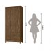 Guarda Roupa Solteiro 3 portas 2 gavetas Lima - Castanho Wood