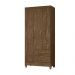 Guarda Roupa Solteiro 3 portas 2 gavetas Lima - Castanho Wood