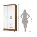 Guarda Roupa Solteiro 3 portas 2 gavetas Lima - Naturale / Branco