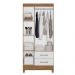 Guarda Roupa Solteiro 3 portas 2 gavetas Lima - Naturale / Branco