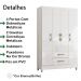 Guarda Roupa Solteiro 4 Portas 0410 Branco Moval