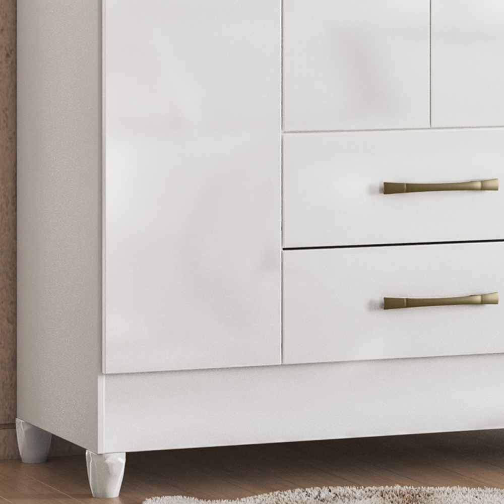 Guarda Roupa Solteiro 4 Portas 0410 Branco Moval