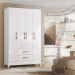 Guarda Roupa Solteiro 4 Portas 0410 Branco Moval
