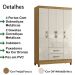 Guarda Roupa Solteiro 4 Portas 0410 Freijo Off White Moval