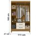 Guarda Roupa Solteiro 4 Portas 0410 Freijo Off White Moval