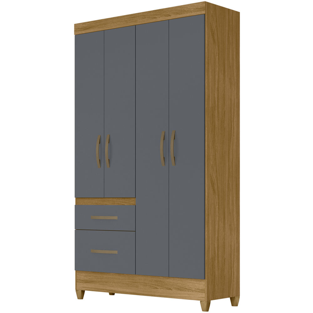 Guarda Roupa Solteiro 4 Portas 8520 Freijo Cinza Moval