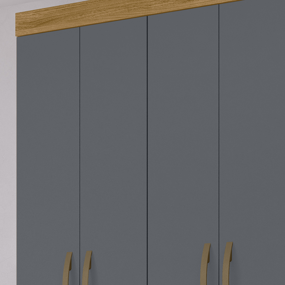 Guarda Roupa Solteiro 4 Portas 8520 Freijo Cinza Moval