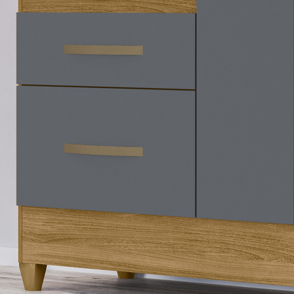 Guarda Roupa Solteiro 4 Portas 8520 Freijo Cinza Moval