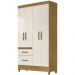 Guarda Roupa Solteiro 4 Portas 8520 Freijo Off White Moval