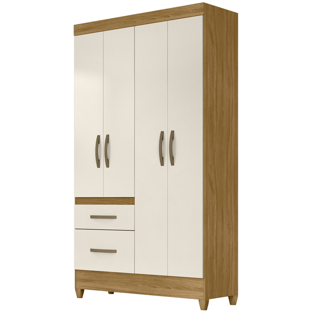 Guarda Roupa Solteiro 4 Portas 8520 Freijo Off White Moval