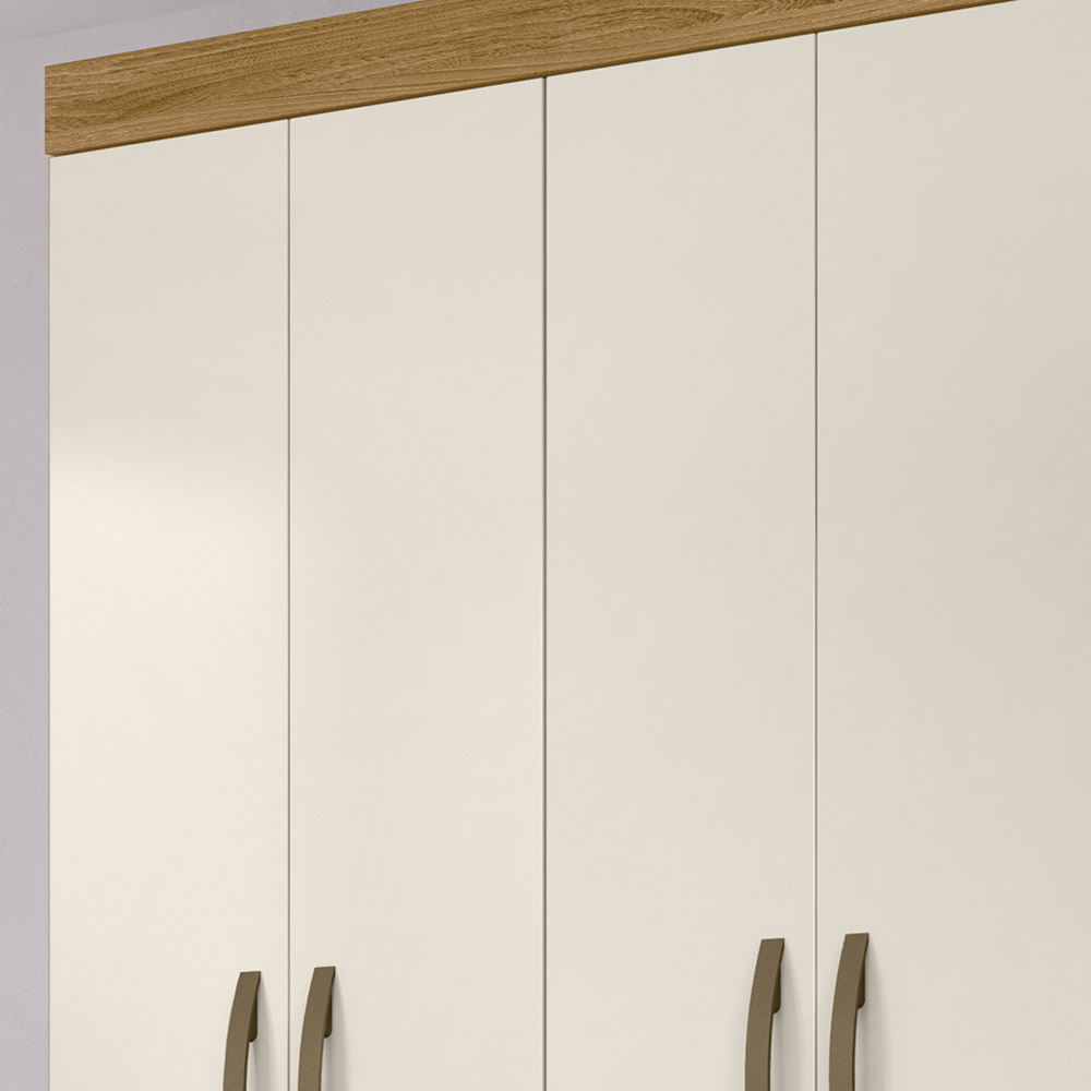 Guarda Roupa Solteiro 4 Portas 8520 Freijo Off White Moval