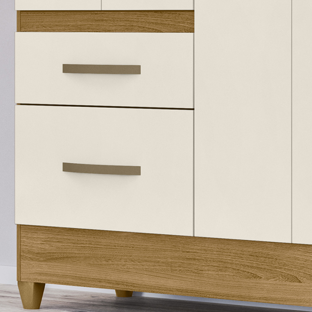 Guarda Roupa Solteiro 4 Portas 8520 Freijo Off White Moval