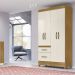 Guarda Roupa Solteiro 4 Portas 8520 Freijo Off White Moval