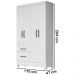 Guarda Roupa Solteiro 4 Portas 8524 Branco Flex Moval