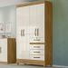 Guarda Roupa Solteiro 4 Portas 8700 Freijo Off White Moval