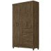 Guarda Roupa Solteiro 4 Portas 8703 Castanho Wood Moval