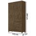 Guarda Roupa Solteiro 4 Portas 8703 Castanho Wood Moval