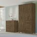 Guarda Roupa Solteiro 4 Portas 8703 Castanho Wood Moval