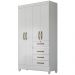 Guarda Roupa Solteiro 4 Portas 8704 Branco Flex Moval