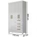 Guarda Roupa Solteiro 4 Portas 8704 Branco Flex Moval
