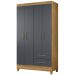 Guarda Roupa Solteiro 4 Portas 9520 Freijo Cinza Moval