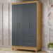 Guarda Roupa Solteiro 4 Portas 9520 Freijo Cinza Moval