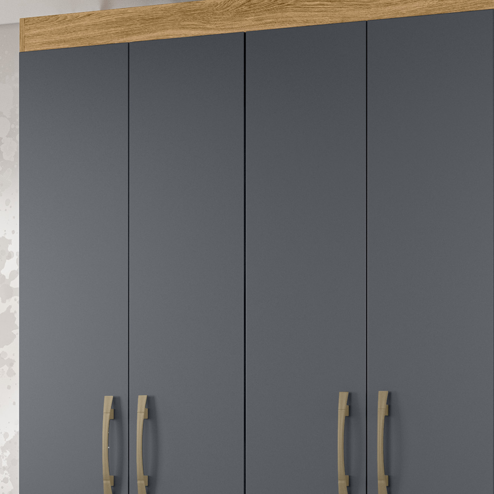Guarda Roupa Solteiro 4 Portas 9520 Freijo Cinza Moval