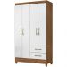 Guarda Roupa Solteiro 4 Portas 9520 Naturale Branco Moval