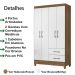 Guarda Roupa Solteiro 4 Portas 9520 Naturale Branco Moval