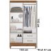 Guarda Roupa Solteiro 4 Portas 9520 Naturale Branco Moval