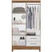 Guarda Roupa Solteiro 4 Portas 9520 Naturale Branco Moval