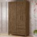 Guarda Roupa Solteiro 4 Portas 9523 Castanho Wood Moval