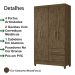 Guarda Roupa Solteiro 4 Portas 9523 Castanho Wood Moval
