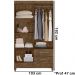 Guarda Roupa Solteiro 4 Portas 9523 Castanho Wood Moval