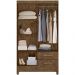 Guarda Roupa Solteiro 4 Portas 9523 Castanho Wood Moval