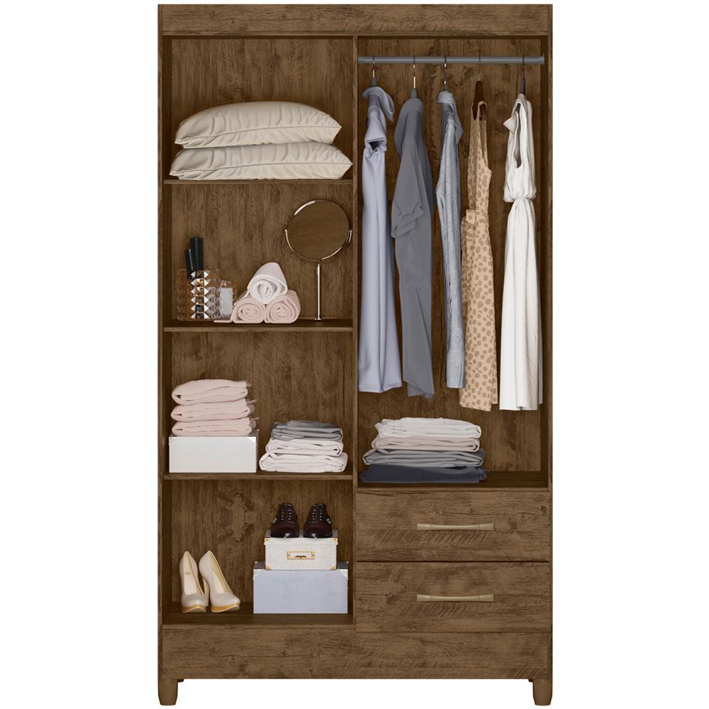 Guarda Roupa Solteiro 4 Portas 9523 Castanho Wood Moval