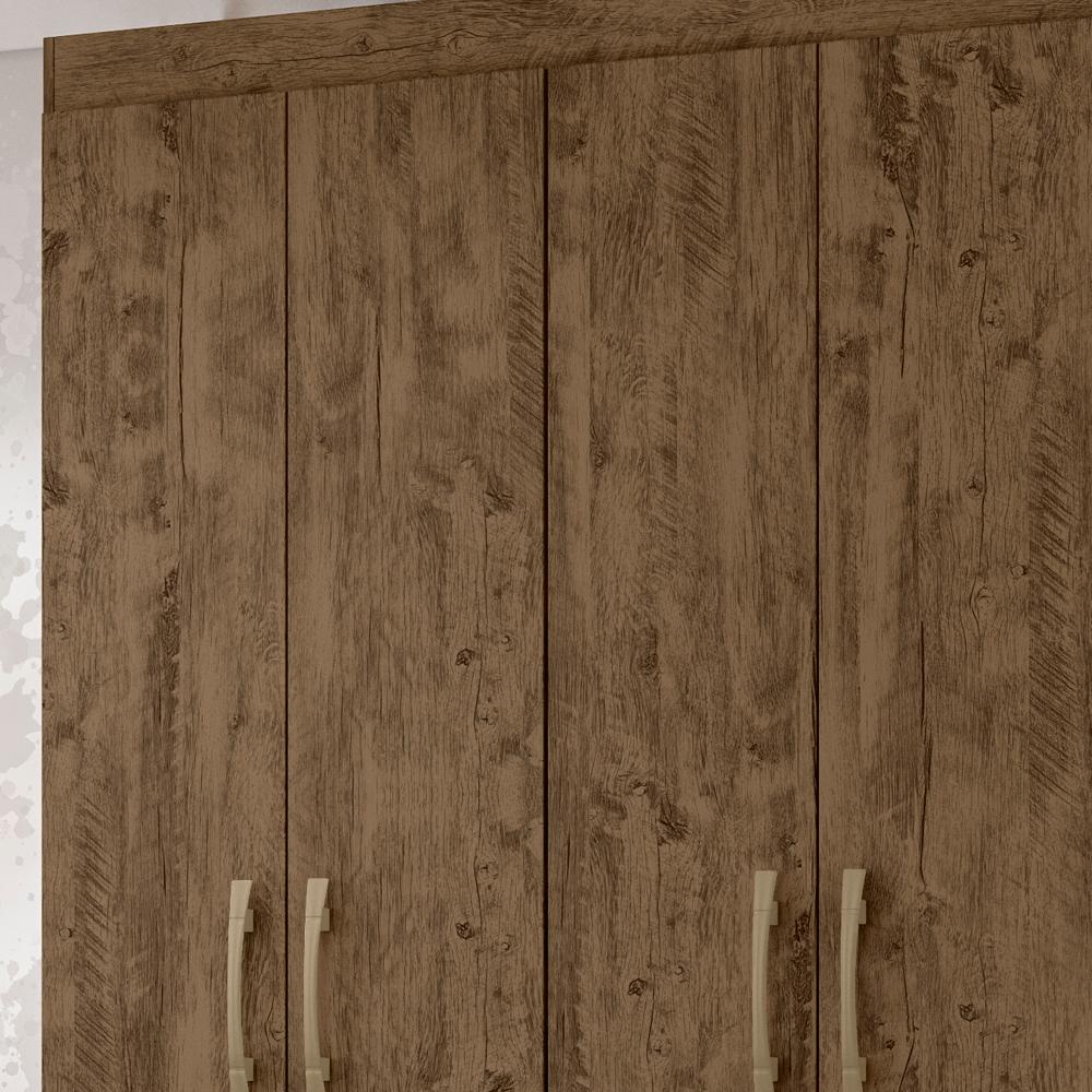 Guarda Roupa Solteiro 4 Portas 9523 Castanho Wood Moval