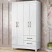 Guarda Roupa Solteiro 4 Portas 9524 Branco Moval